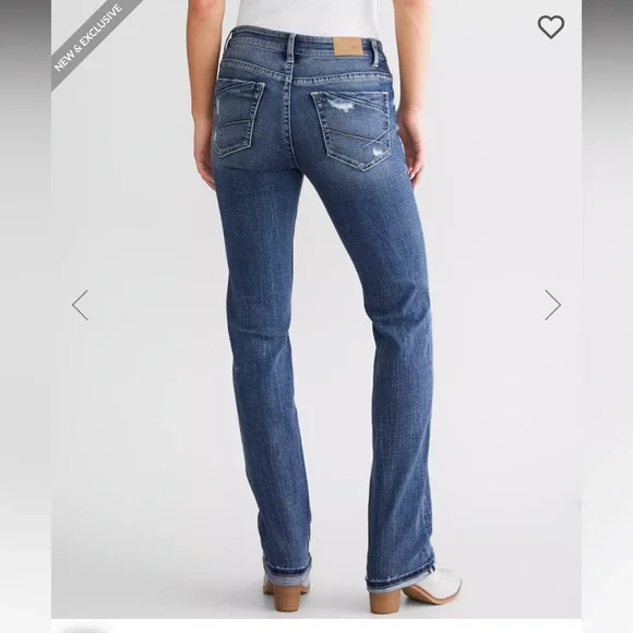 BKE Straight Leg Distressed Ripped Mid Rise Jeans 26 - Picture 2 of 15